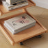 Traditional Japanese Square Wood Flip Cover End Table 4-Tier Storage Shelves For Living Room