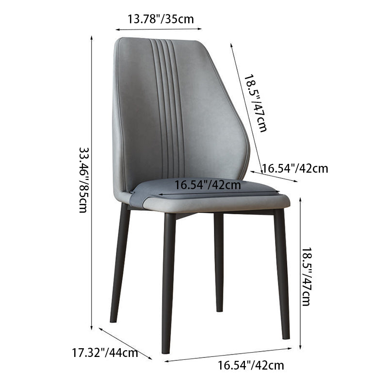 Contemporary Scandinavian Square Fabric Steel Dining Chair Backrest Armless For Dining Room