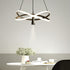 Modern Minimalist Circle Tapered Iron Acrylic LED Chandelier For Living Room