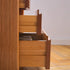 Traditional Vintage Square Glass Top Solid Wood Frame End Table 3-Drawer For Living Room