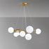 Contemporary Creative Moon PLA Bubble Ball Shade 7-Light Chandelier For Dining Room