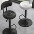 Contemporary Luxury Round Leather Upholstered Swivel Bar Stool Height Adjustable Footrest For Dining Room