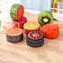 Contemporary Creative Fruit Pattern Round Fabric Pouf Footstool For Living Room