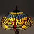 Traditional Tiffany Mediterranean Dragonfly Stained Glass Dome Shade 2-Light Standing Floor Lamp For Home Office