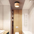 Traditional Japanese Wood Acrylic Cylindrical LED Spotlight Flush Mount Ceiling Light For Hallway