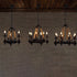 Traditional Vintage Round Candelabra Iron Hemp Rope 3/6/8 Light Chandelier For Living Room