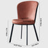 Contemporary Scandinavian Round Cushion Leather Carbon Steel Dining Chair Backrest For Dining Room