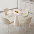 Modern Minimalist Round Conical Rock Slab Iron Dining Table For 4 Seats