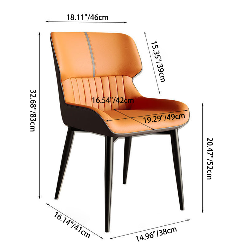 Contemporary Luxury Square PU Leather Upholstered Dining Chair Backrest For Dining Room