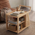 Contemporary Retro Solid Wood Movable Multifunctional Storage End Table 3-Tier For Living Room