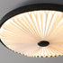 Contemporary Nordic Iron PVC Folding Fan Blade Pleat Round LED Flush Mount Ceiling Light For Living Room