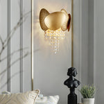Contemporary Luxury Irregular Oval Piece Iron Crystal 2-Light Wall Sconce Lamp For Living Room