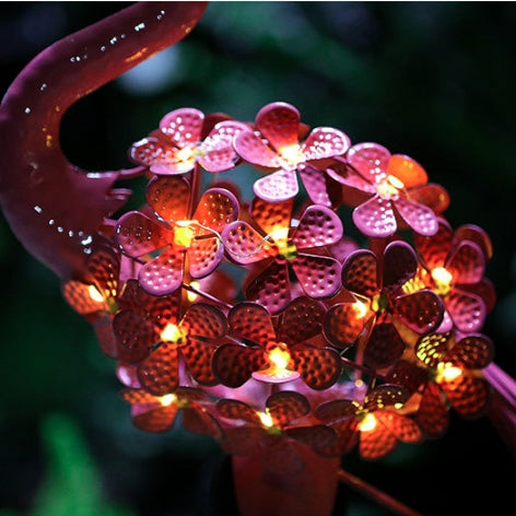 Contemporary Creative Waterproof Solar Flamingo Iron LED Outdoor Landscape Light For Garden