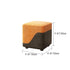 Modern Minimalist Square Napa Leather Solid Wood Low Stool Backless Armless For Living Room