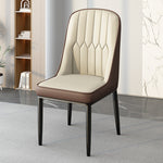 Modern Simplicity Leather Sponge Carbon Steel Metal Square Dining Chair Backrest Armrest For Dining Room