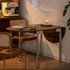 Modern Minimalist Foldable Oval Melamine Faced Board Wood Stainless Steel Dining Table For 4 Seats