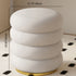 Modern Minimalist Cylinder Lambswool Fabric Metal Vanity Stool For Bedroom