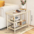 Modern Minimalist Rectangular Glass Iron Side Table 3-Tier For Living Room