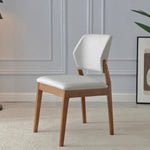 Contemporary Nordic Faux Leather Upholstered Dining Chair Open Back Armless For Dining Room