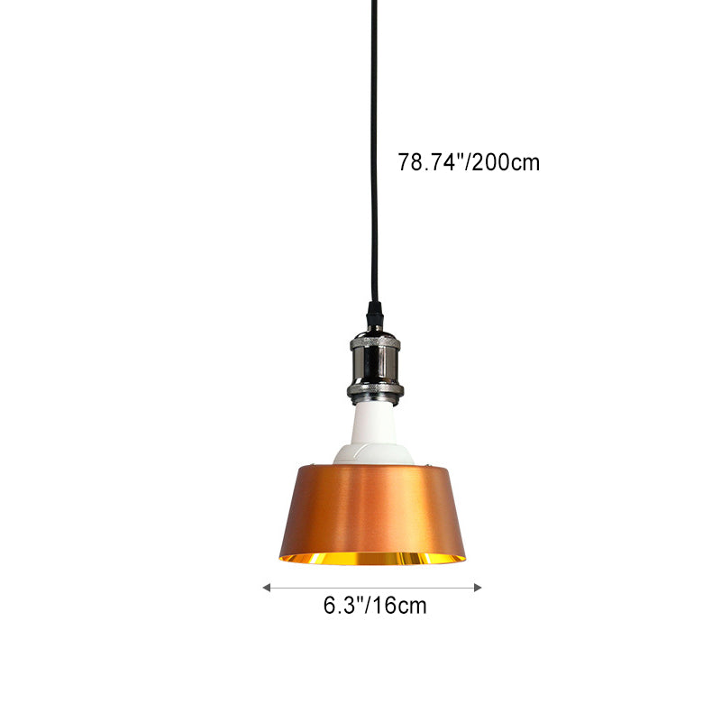 Contemporary Industrial Round Trapezoidal Aluminum PP 1-Light Pendant Light For Dining Room