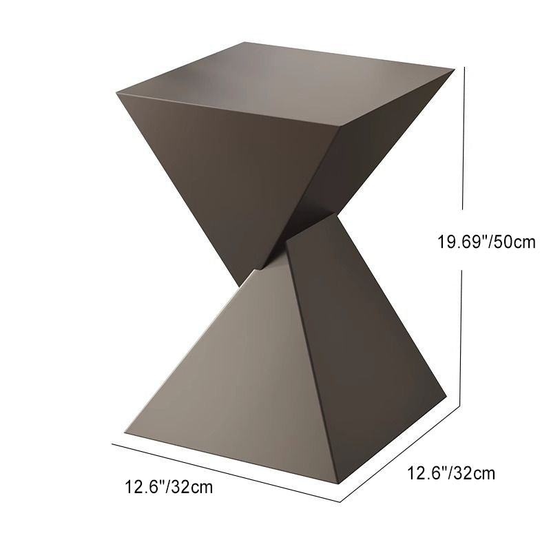 Modern Minimalist Square Funnel Metal End Table For Living Room