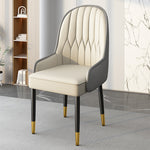 Modern Simplicity Leather Sponge Carbon Steel Metal Square Dining Chair Backrest Armrest For Dining Room
