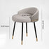 Contemporary Nordic Round Houndstooth Leather Fabric Splicing Vanity Stool Low Back For Bedroom