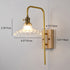 Traditional Vintage Round Wood Iron Glass 1-Light Wall Sconce Lamp For Bedroom