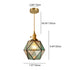 Traditional Vintage Polygonal Brass Stained Glass 1-Light Pendant Light For Living Room