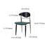 Traditional Vintage Square Velvet Iron Tapered Legs Dining Chair Backrest Armless For Dining Room