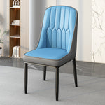 Modern Simplicity Leather Sponge Carbon Steel Metal Square Dining Chair Backrest Armrest For Dining Room