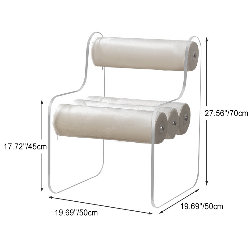 Contemporary Creative Cylinder Acrylic Fabric Chair Backrest Armless For Living Room