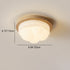 Traditional Japanese Iron Imitation Wood Grain Cloud PE Shade LED Semi-Flush Mount Ceiling Light For Hallway