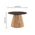 Contemporary Round Oak Wood Veneered Top Coffee Table For Living Room