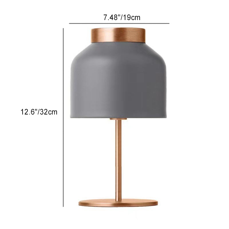 Modern Minimalist Round Cylinder Iron 1-Light Table Lamp For Bedroom