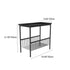 Contemporary Scandinavian Rectangle Iron Top End Table 2-Tier Storage Shelves For Living Room