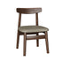 Contemporary Retro Square Double Layer Nappa Leather Upholstered Dining Chair Open Back Armless For Dining Room