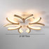 Contemporary Scandinavian Branch Flower Wood Iron Acrylic LED Semi-Flush Mount Ceiling Light For Living Room