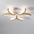 Contemporary Scandinavian Branch Flower Wood Iron Acrylic LED Semi-Flush Mount Ceiling Light For Living Room