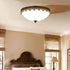 Traditional Vintage Dome Round Iron Glass LED Flush Mount Ceiling Light For Living Room