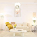 Modern Art Deco Iron Acrylic Jellyfish LED Table Lamp For Bedroom