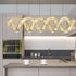 Modern Luxury Stainless Steel Crystal Double Loop Wave LED Chandelier For Dining Room