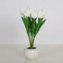 Modern Art Deco PU Ceramic Tulip Simulated Flower LED Table Lamp For Bedside