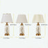 Traditional European Cylinder Ceramic Hardware Fabric 1-Light Table Lamp For Bedroom