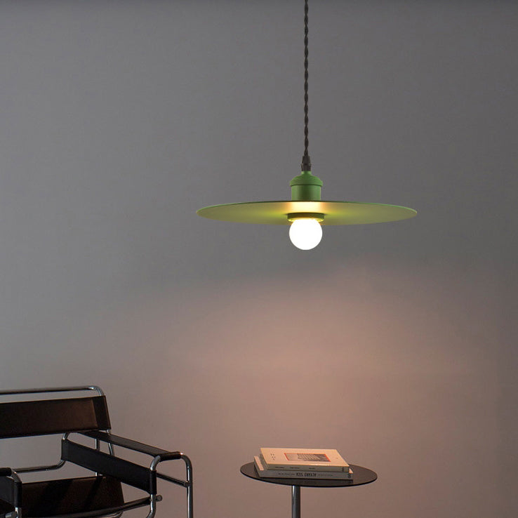 Modern Minimalist Round Iron 1-Light Pendant Light For Dining Room