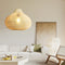 Traditional Chinese Round Weaving Wood 1-Light Pendant Light For Dining Room