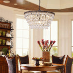 Traditional Luxury Round Iron Crystal 5-Light Chandelier For Living Room