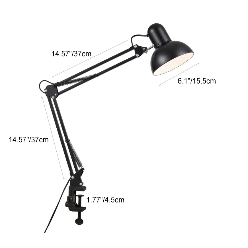 Modern Minimalist Retractable Long Arm Clip Iron ABS 1-Light Table Lamp For Bedroom