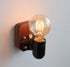 Traditional Vintage Ceramic Round Glass Shade Wood Base 1-Light Wall Sconce Lamp For Bedroom