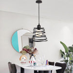 Modern Simplicity Round Spring Iron 1-Light Pendant Light For Living Room